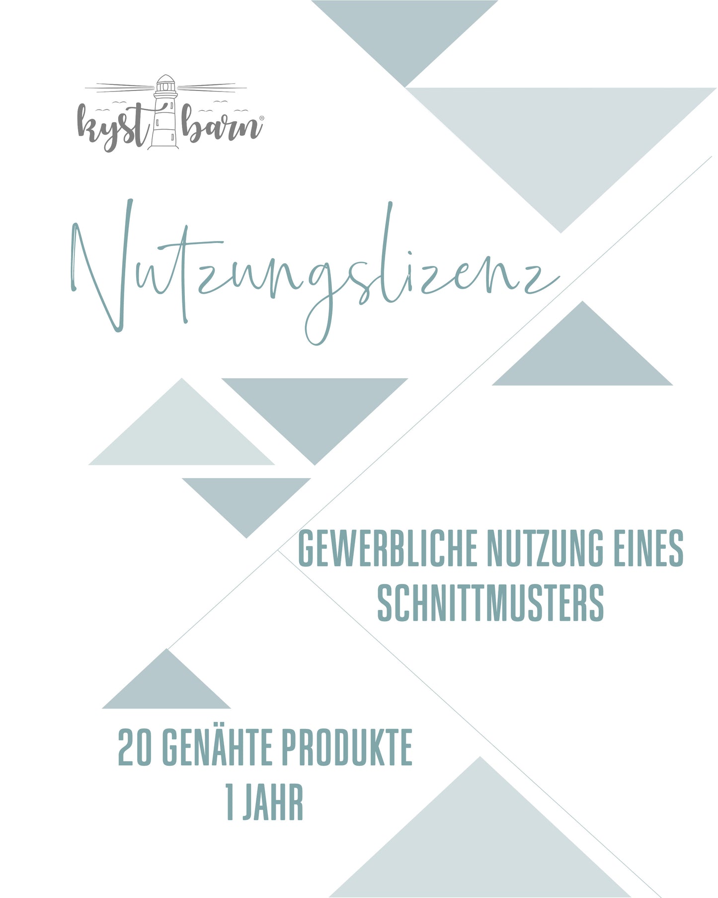 Nutzungslizenz für gewerbliche Nutzung für 20 genähte Produkte/Jahr